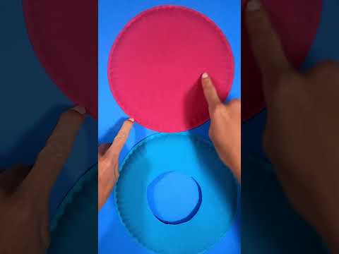 PAPER-PLATE FRISBEE. / FUN AND EASY CRAFT.  #paperplatecrafts #frisbee  #papercraft