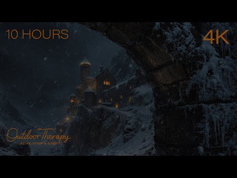 The Blizzard Monastery | Howling Wind & Distant Bells | Winter Ambience | 10 HOURS [4K]