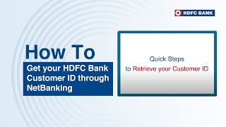 Get your HDFC Bank Customer ID through NetBanking