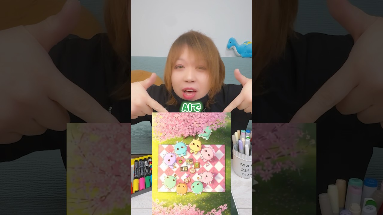 どっちが好き？自分で描いた可愛い恐竜をAIで動かしてみた！part5  #shorts  #かわいいイラスト #恐竜 #お絵描き   #新生活 #春