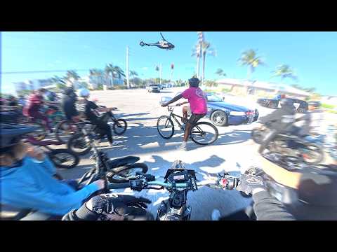 I Took My Surron To An  "ALL BIKES WELCOME" Rideout! (COPS + CRASHES)