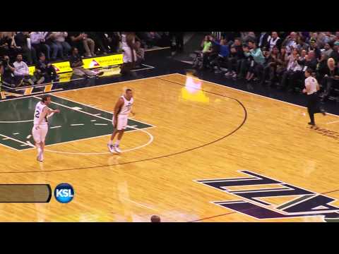 Dante Exum with Jimmer range three vs. Spurs