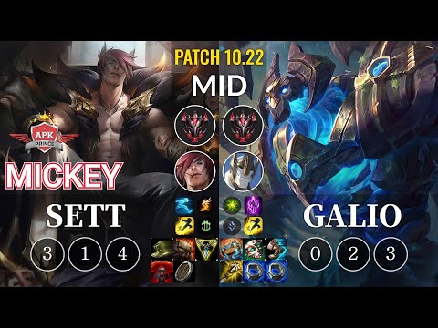 APK Mickey Sett vs Galio Mid - KR Patch 10.22