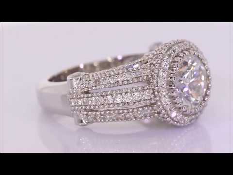 3.10 ctw Diamond Engagement Ring - Round Cut  F SI2 | BigDiamondsUSA