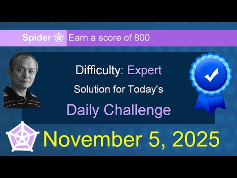 Microsoft Solitaire Collection: Spider - Expert - November 5, 2025