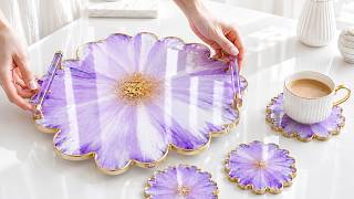 NO EXPERIENCE! Anyone Can Make This Resin Flower Table 🌸✨DIY RESIN ART