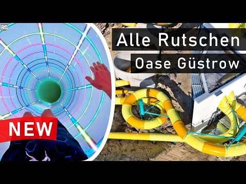 Neue Wasserrutschen in der Oase Güstrow! [NEW 2022] All Water Slides POV 4K
