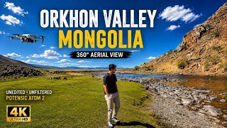 Drone Flight Over Orkhon Valley