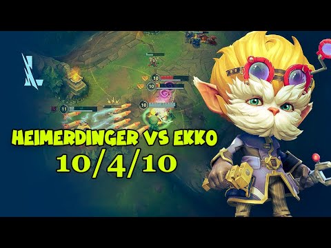 Heimerdinger Dominates Ekko in Midlane - Wild Rift Gameplay