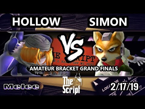 The Script 2 SSBM Amateur Bracket - Hollow [L] (Sheik)  Vs. Simon (Fox) - Smash Melee Grand Final