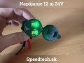USB zásuvka 12V / 24V - 2x USB QC3.0 + USB-C / hliníková / zelené podsvícení - Video Youtube