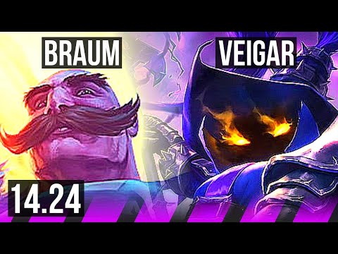 BRAUM & Aphelios vs VEIGAR & Jinx (SUP) | KR Diamond | 14.24