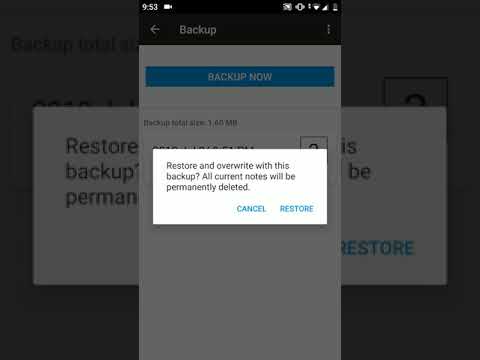 Restore all notes from backup