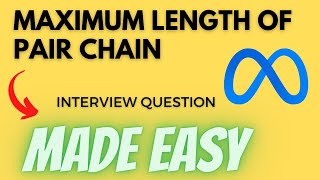 YouTube video 'Maximum Length of Pair Chain - Leetcode 646 - Python'
