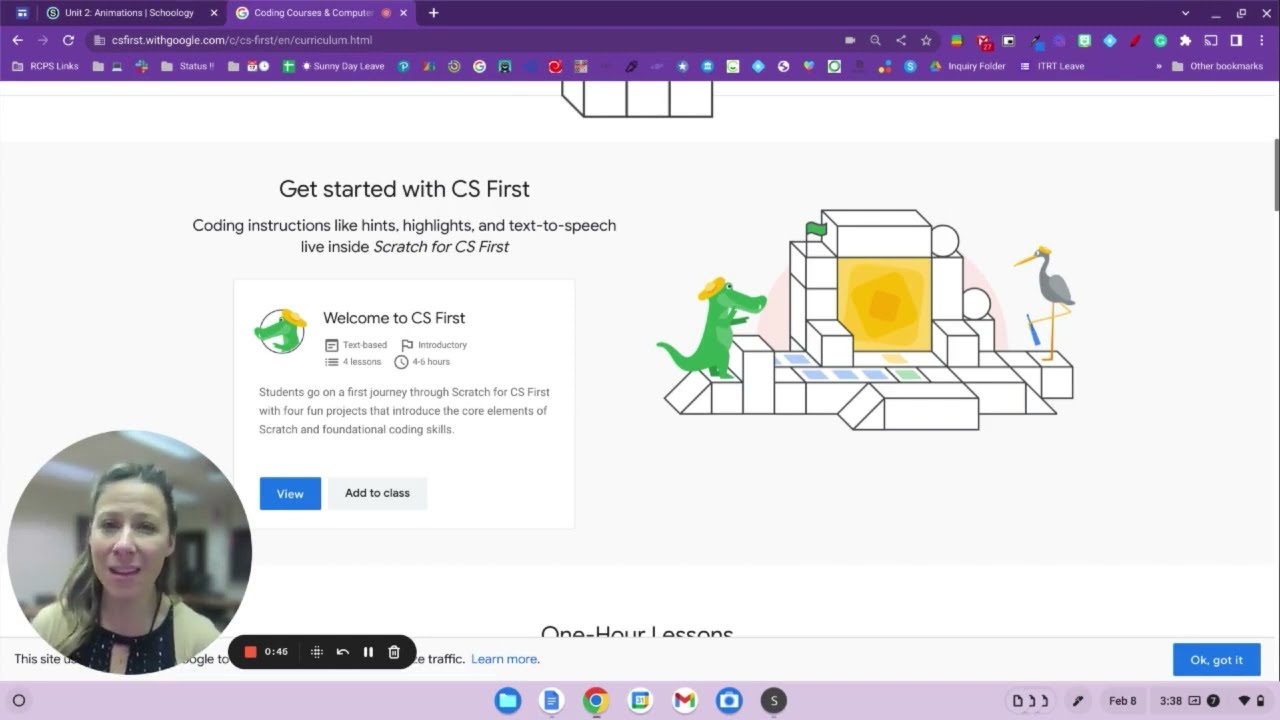 Adding lessons in CS First