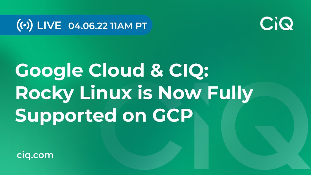 We are excited to announce our partnership with Google Cloud Platform! In this webinar, Venkat Gattamneni from Google Cloud Platform will join us as we discuss Google Cloud and CIQ partnering to provide a first-class Linux experience and robust solutions for customers and the community. Feel free to post questions in the chat throughout the webinar as we will have a live Q&A session after the webinar recording.
