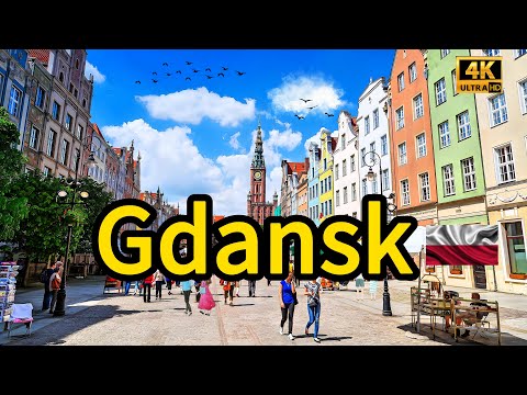 Gdańsk，the MOST BEAUTIFUL City in Poland，Walking tour， 4K