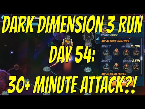 Dark Dimension 3 Run Day 54: 30+ Minute Attack?! - Marvel Strike Force