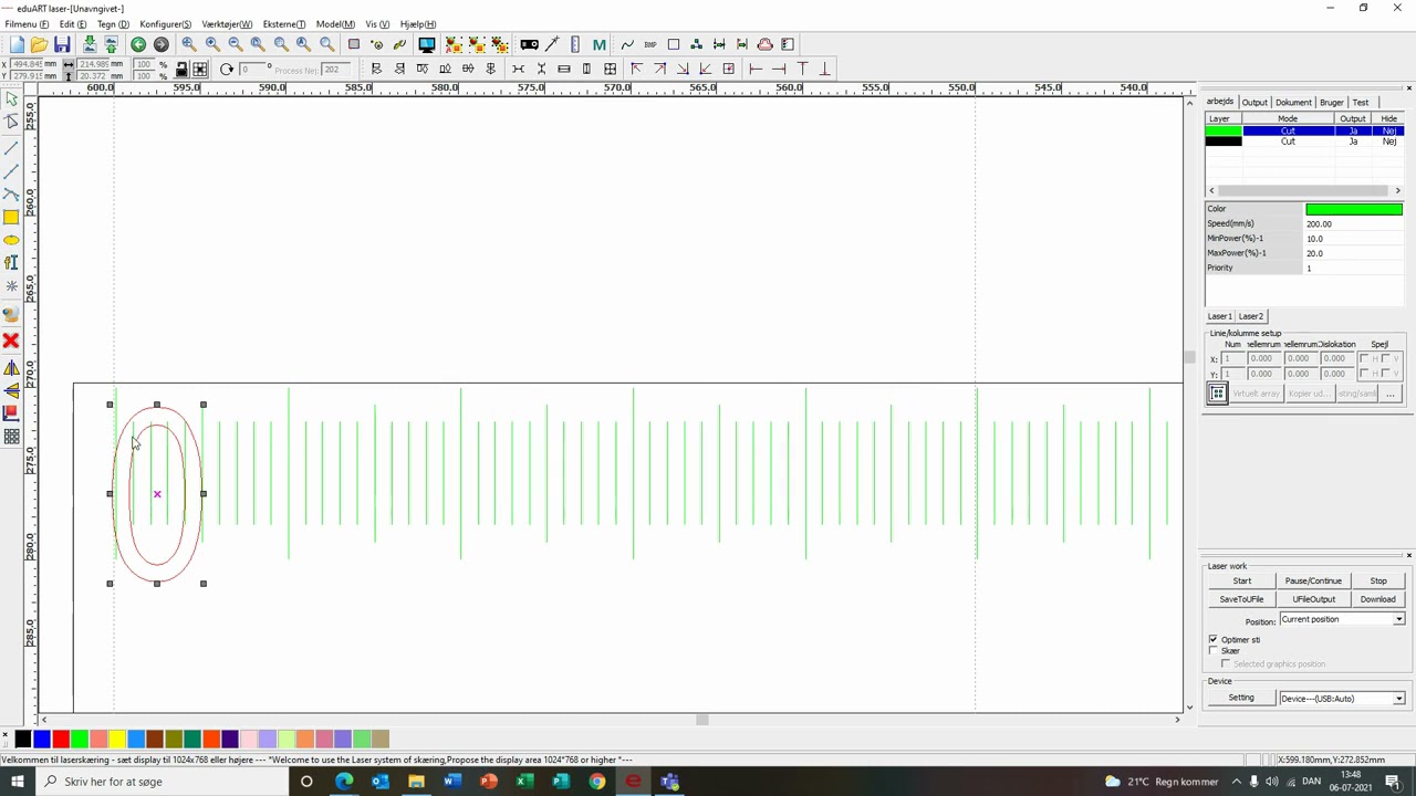 Lav en lineal i RD Works - YouTube tutorial