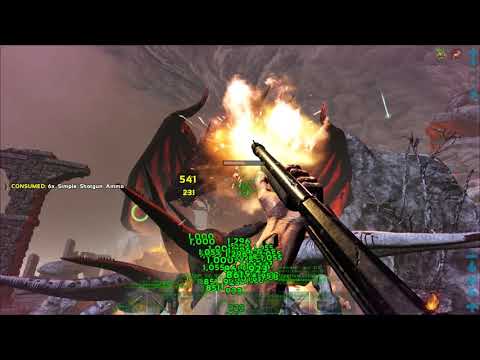 Ark solo ascention 16! Alpha Dragon boss fight! Colour mutated rexs!