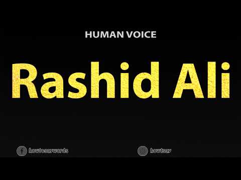 How To Pronounce Rashid Ali
