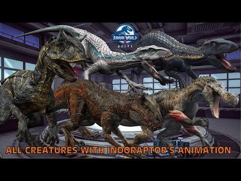 All Creatures With Indoraptor’s Animation - Jurassic World Alive