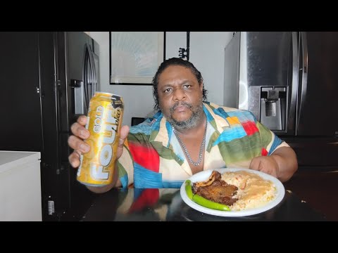 Ribeye steak with seasoned fried rice & gravy. A can of four Loko GOLD. Let's see if it's stronger