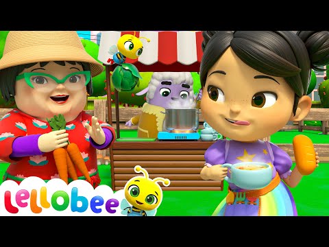 Yes Yes Vegetable Soup! Sheep the Cook | Lellobee Song for Children - Kids Karaoke