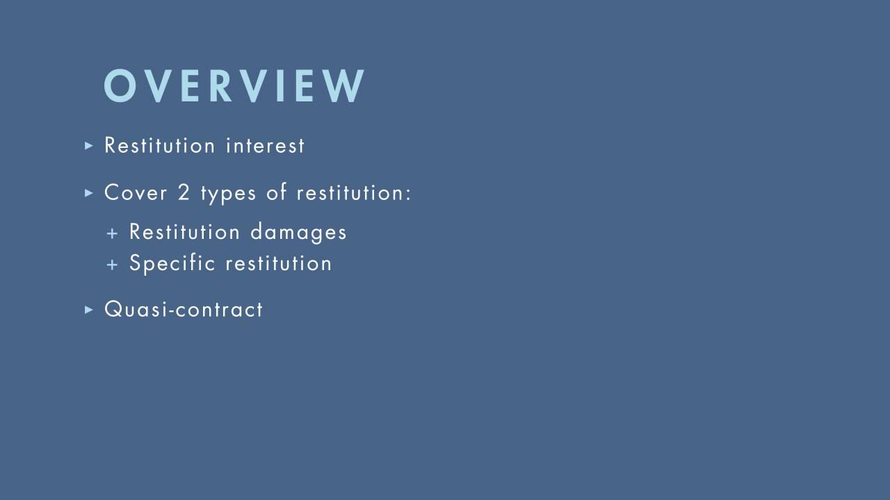Contracts tutorial: Restitution | quimbee.com