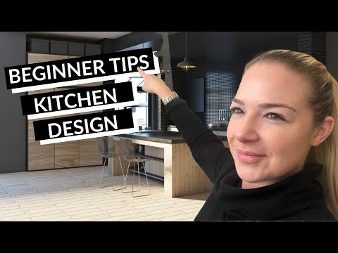 Part of a video titled How to design a small kitchen layout | 10x10 kitchen BEST BEGINNER TIPS