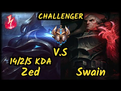 MSF.P LlDER (ZED) vs SWAIN - 14/2/5 KDA MID CHALLENGER GAMEPLAY - EUW