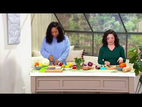 Cook's Essentials 2pc Santoku & Asian Chef's Knife w/ Sheaths on QVC