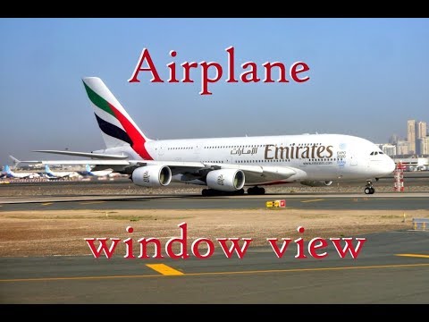 Airplane window view during the flight HD