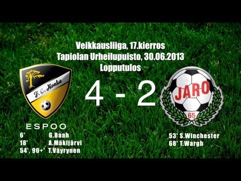 HonkaTV kooste: FC Honka - FF Jaro 4-2 [30.06.2013]