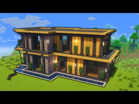 Minecraft großes Modernes Haus bauen 1.20 Tutorial - großes Modernes Haus bauen in Minecraft