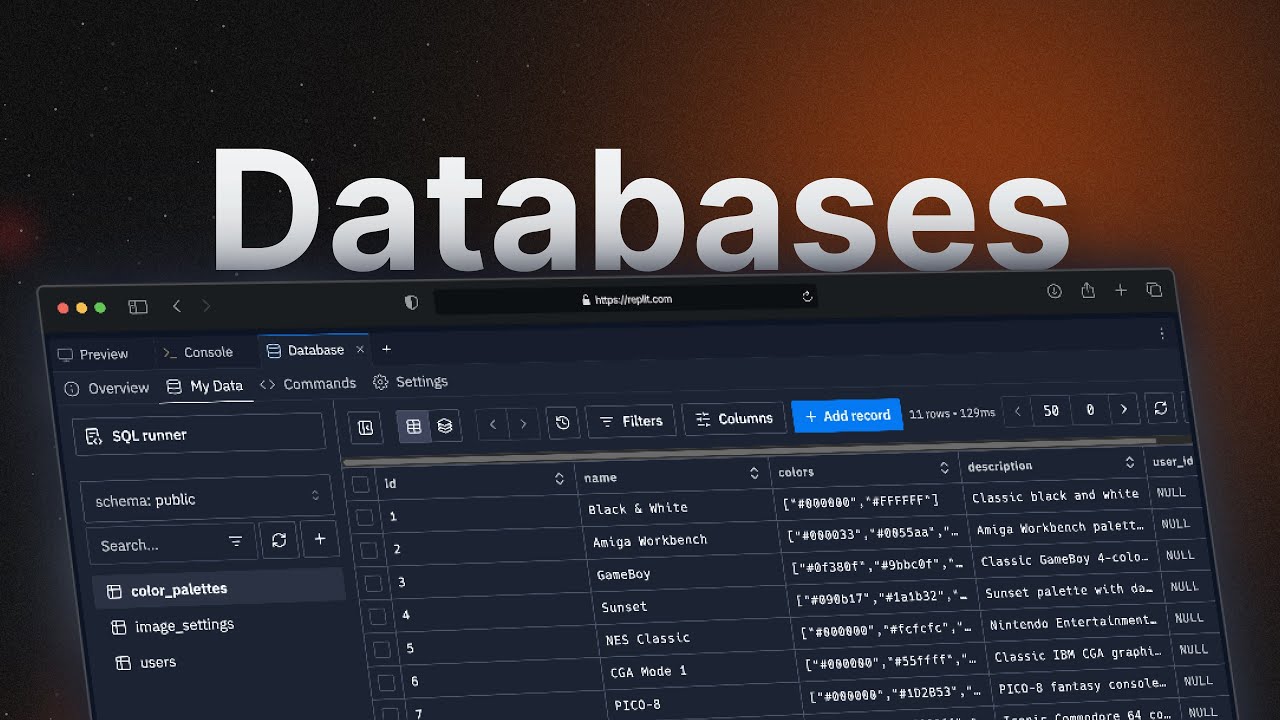 How to use Databases on Replit