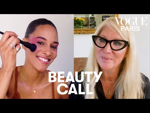 Use lipstick as blush: Val Garland shows Cindy Bruna a bold summer look | Beauty Call | Vogue Paris
