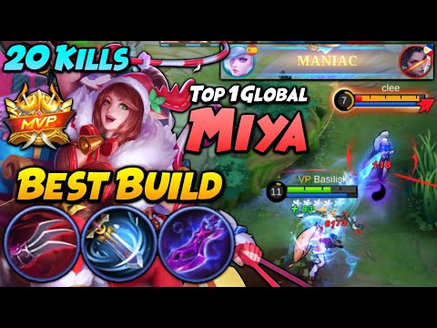 20 KILLS + MANIAC!! MIYA BEST BUILD FOR AUTO WIN! | Top1 Global Miya