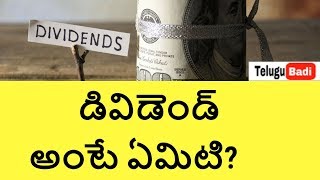 What is Dividend in stock market | stock market basics for beginners | Telugu badi