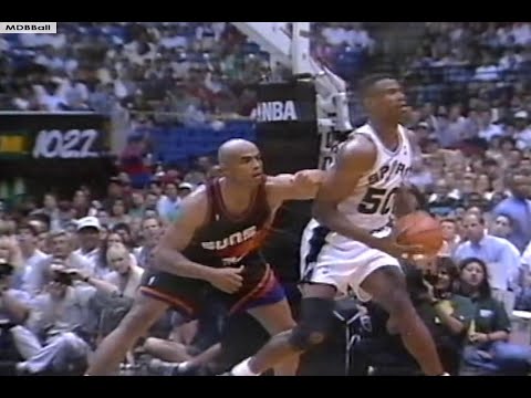 NBA On NBC - David Robinson (40p & 21r) Battles Charles Barkley (30p & 20r) In SA! 1996 Playoffs G2