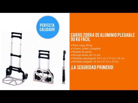 Carro Zorra De Aluminio Plegable 90 Kg Facil Transporte