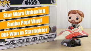 Funko Pop! Vinyl Obi-Wan Kenobi in Delta 7 Jedi Starfighter (641) - Star Wars Unboxing