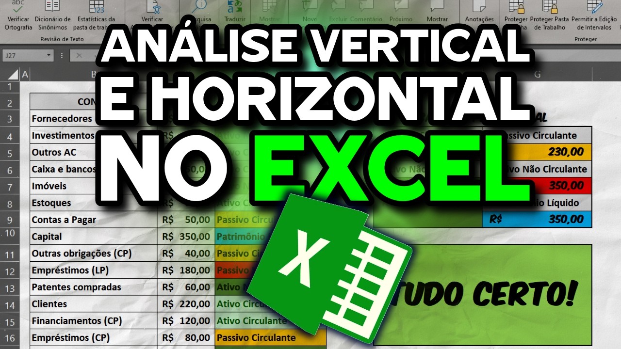 COMO FAZER ANÁLISE VERTICAL E HORIZONTAL DE BALANÇO (EXCEL)