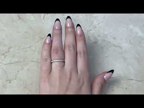 1.8mm 0.30ct Round Brilliant Cut Diamond Pave Eternity Wedding Band - Harriman Band - Hand Video