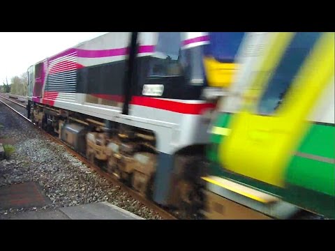 IE Mark 4 Intercity Train + NIR 201 Class Loco - Monasterevin, Kildare