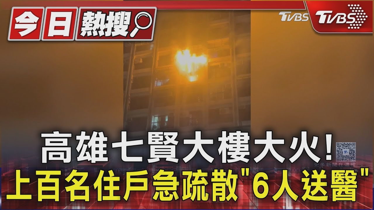 高雄七賢大樓大火!百名住戶疏散 里長廣播:住戶趕快跑