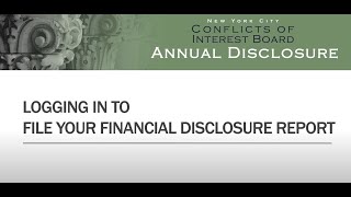 Annual Disclosure Candidates - Logging in for First Time