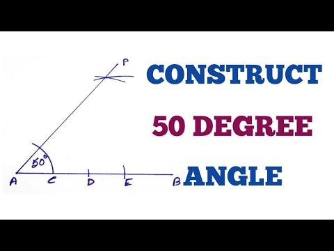 HOW TO CONSTRUCT 50 DEGREE ANGLE//USING PENCIL COMPASS// In Hindi