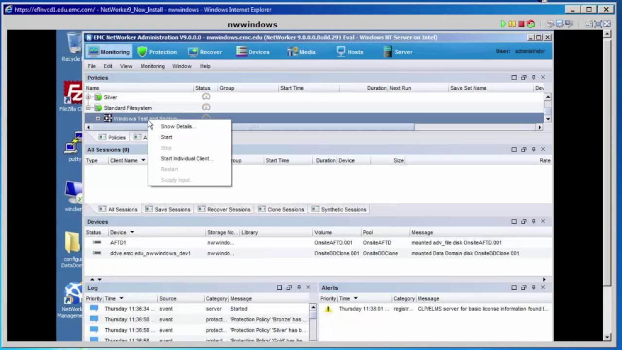 EMC Networker 9 Demonstration