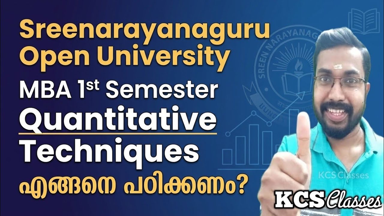 SGOU MBA 1st Semester Quantitative Techniques എങ്ങനെ പഠിക്കണം?